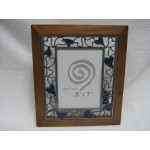 TIMBER AND WROUGHT IRON  FRAME WITH BLUE  HEARTS